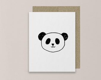 Panda Greeting Card, Cute Funny Animal Card for Any Occasion, Gift for Her, Him, Best Friend, Panda Lover, A2 Card