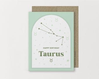 Taurus Birthday Card, Zodiac Astrology Gift