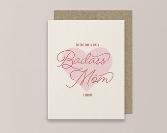 Mother's Day Greeting Card, Gift for Badass Mom, Mom Birthday Card, Funny Card for Cool Mom, Card for Wife, Mother in Law