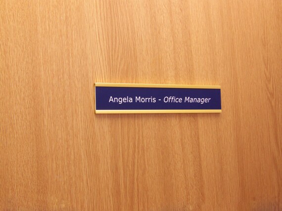 Engraved Door Name Plate Gloss Gold Holder 8 X Etsy