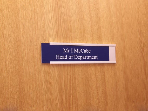 Engraved Door Name Plate Gloss Silver Holder 8 X Etsy