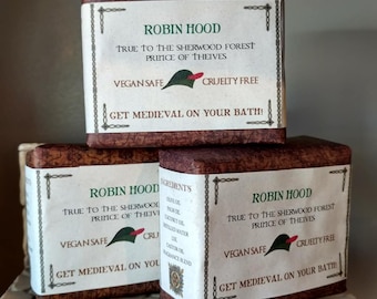 Robin Hood, Medieval Handcrafted Cold Process Soap, The Tempting Scent of Thieves, 4 oz Bar