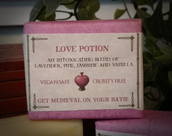 Love Potion, Medieval Handcrafted Cold Process Soap, 4 oz Bar