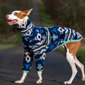 Dog fleece sweater, Southwestern dog sweater, dog apparel, Aztec dog sweater, Coat for large and small dog, MADE TO MEASURE, Dog parent gift