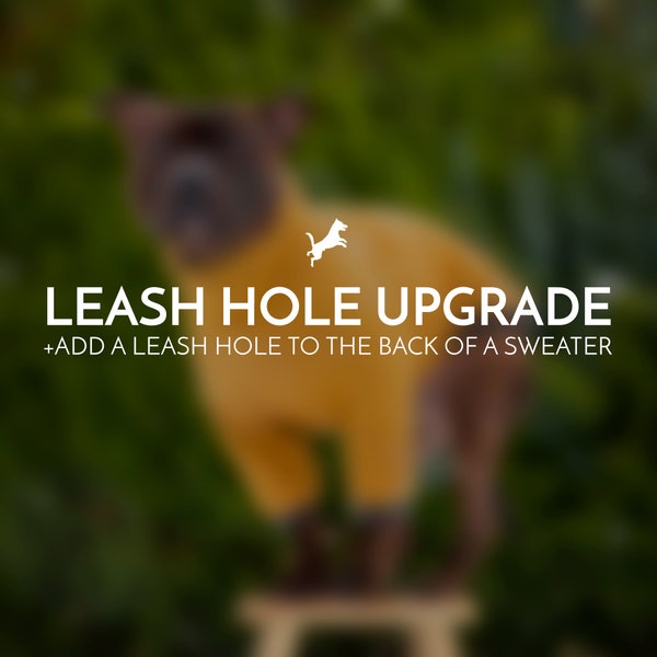 Leash hole upgrade - Add a leash hole to the back of your dog's tailor made sweater order