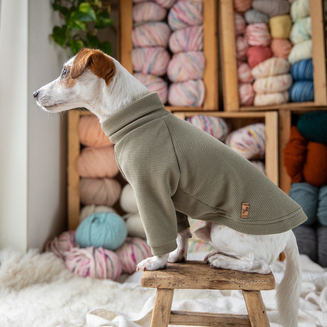 Dog Jumper, Madetomeasure Dog Sweater, Waffle Jersey Dog Pullover