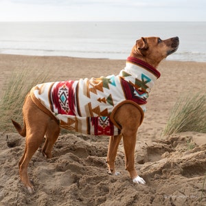 Dog fleece tanktop, Aztec dog sweater, Warm dog apparel, Dog coat, Dog pullover, Southwestern dog coat, MADE TO MEASURE, Dog apparel