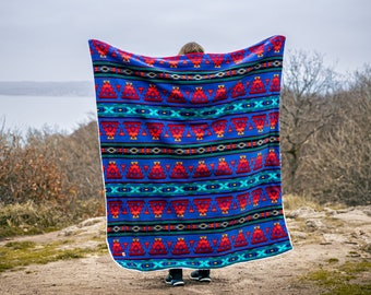 Fleece blanket, Faux fur fleece throw, Southwest fleece blanket, Fleece throw, Cozy and warm fleece blanket, Southwest home decor