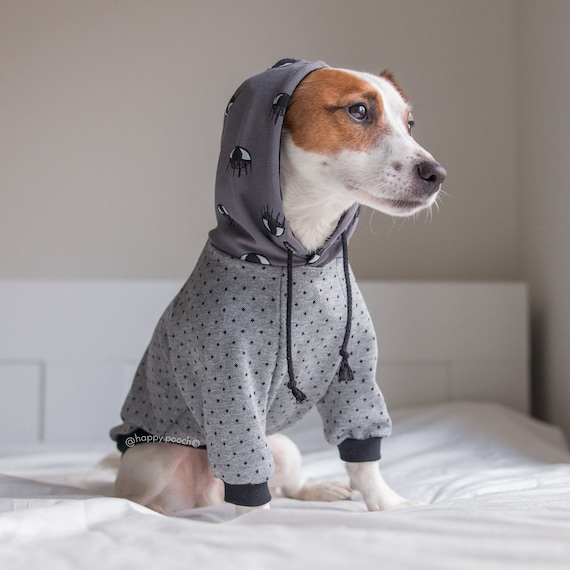 Sweatshirt dog clothes Hundemantel Grey Warm dog hoodie Etsy
