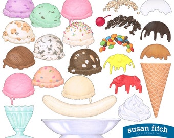 ICE CREAM PARTY , Build-an-ice cream graphics set