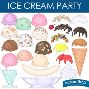 ICE CREAM PARTY, Bouw een ijsje grafische set