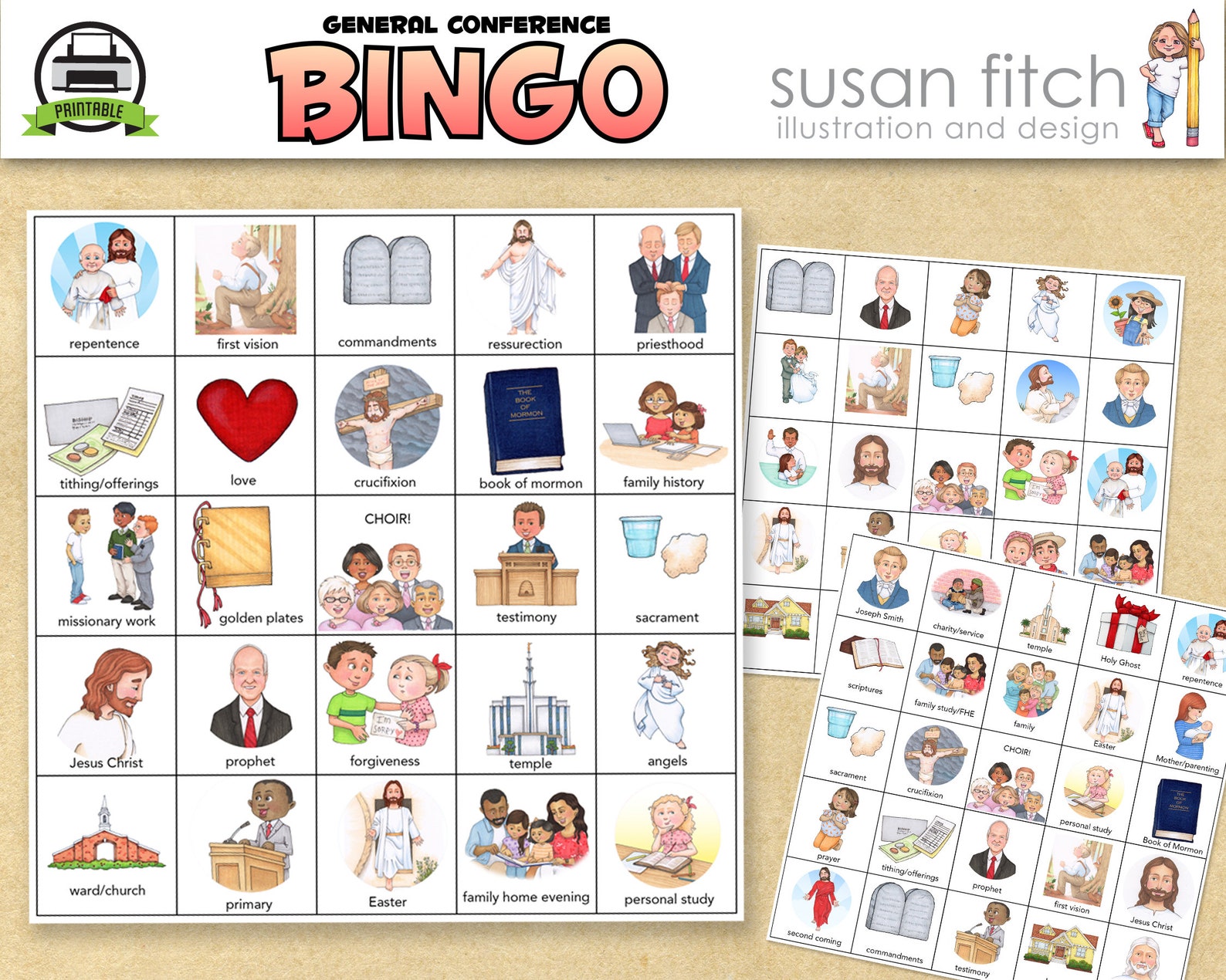 LDS General Conference Bingo Game Etsy