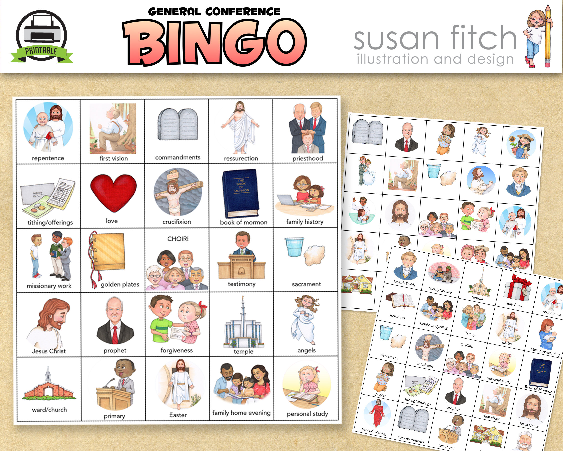 LDS General Conference Bingo Game - Etsy