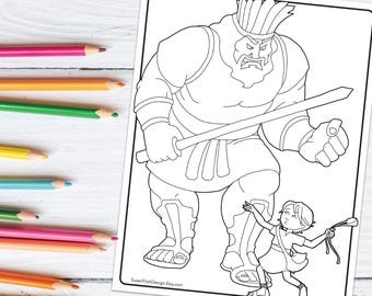 David And Goliath Coloring Page