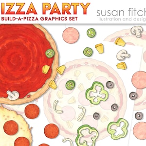 PIZZA PARTY build-a-pizza graphics set
