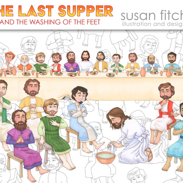 The Last Supper and Washing of Feet Clip Art Set & Printables