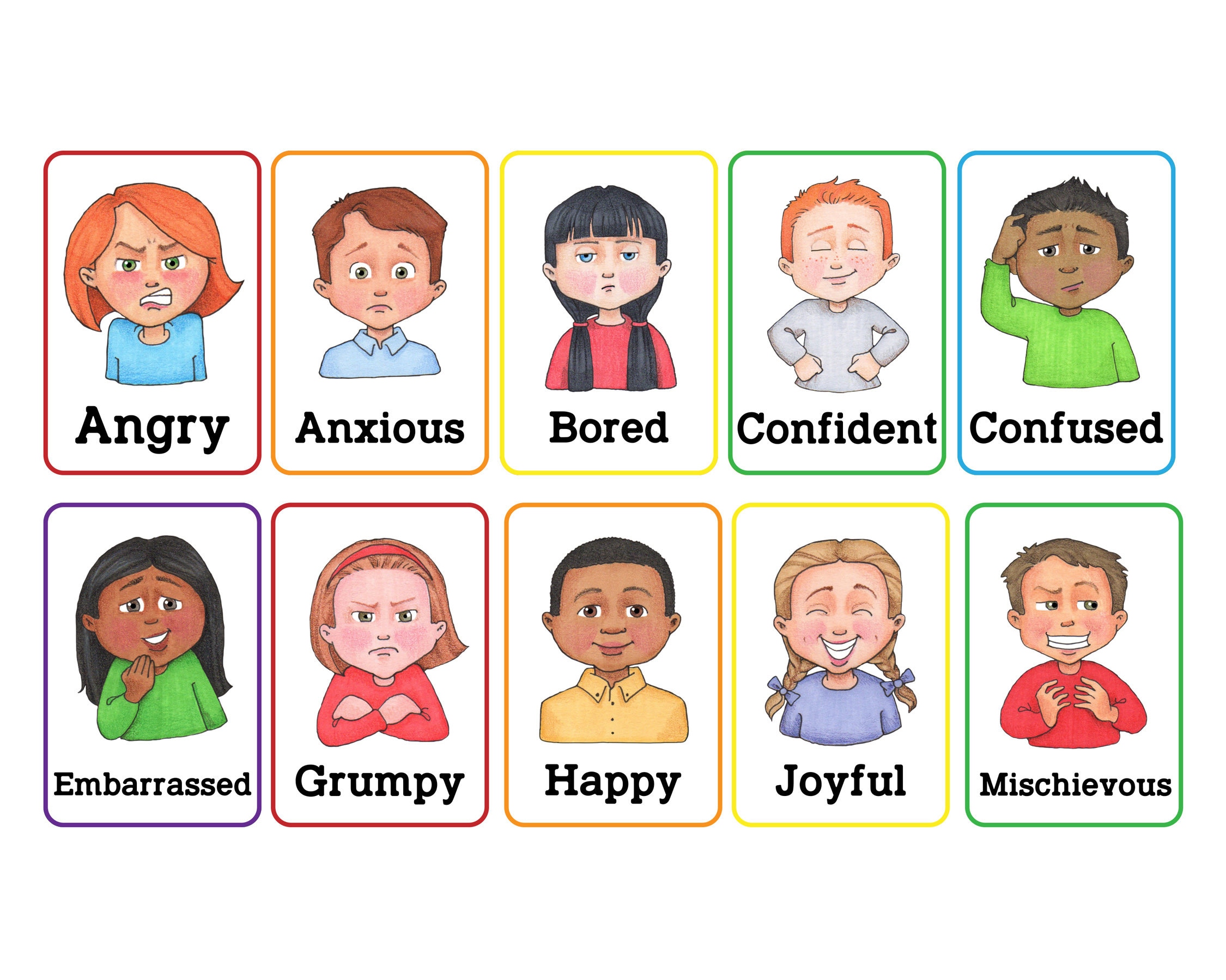 EMOTIONS Clip Art & Cards | Etsy