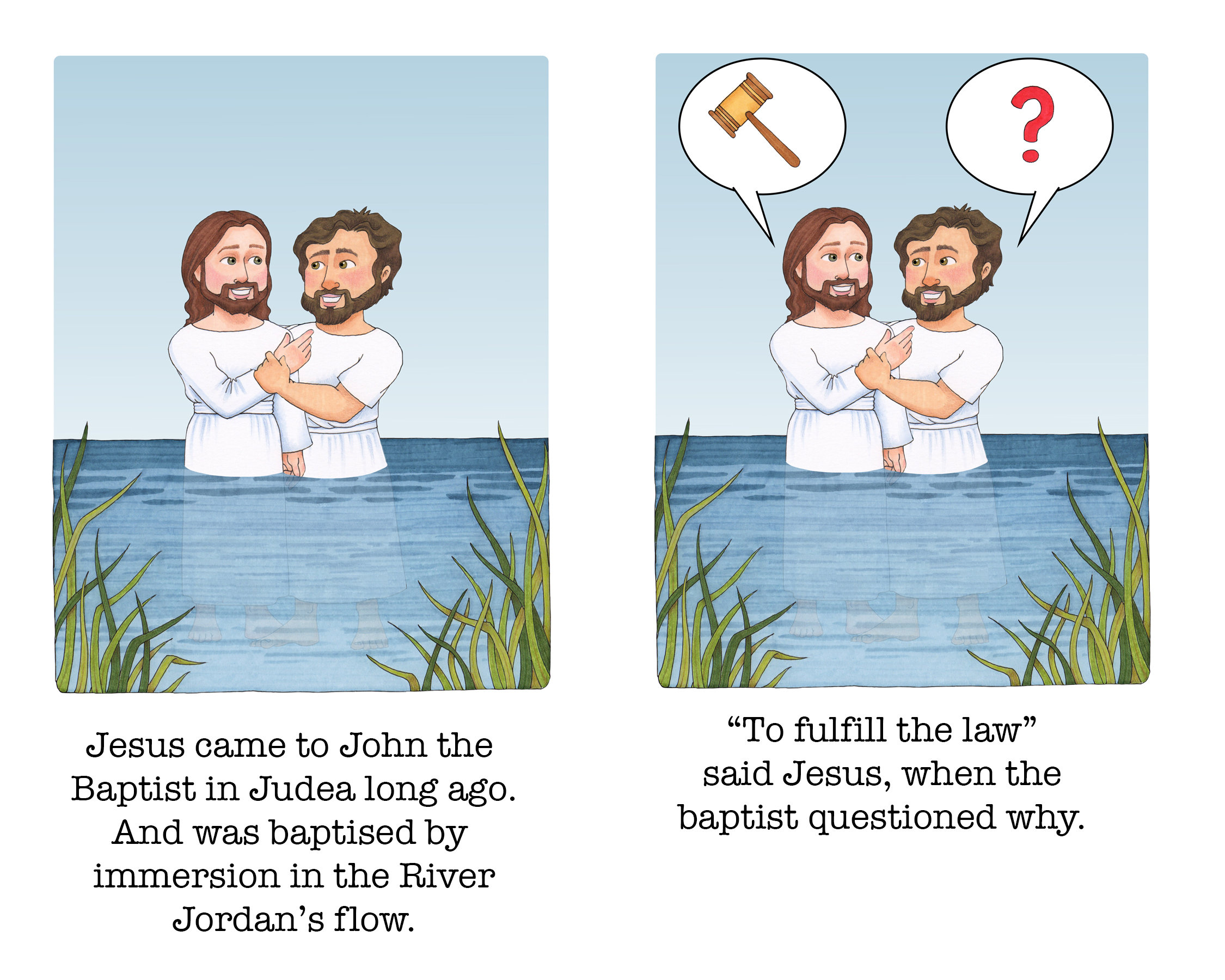 The Baptism of Jesus Christ Clip Art and Flip Chart Set - Etsy