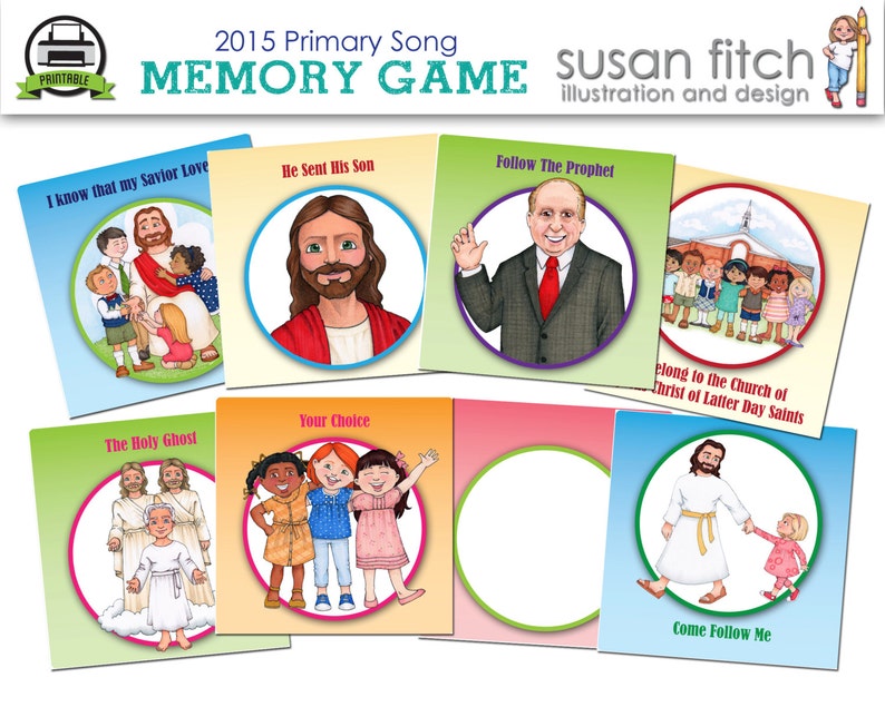 2015 Primary Song Memory Game Cards Etsy