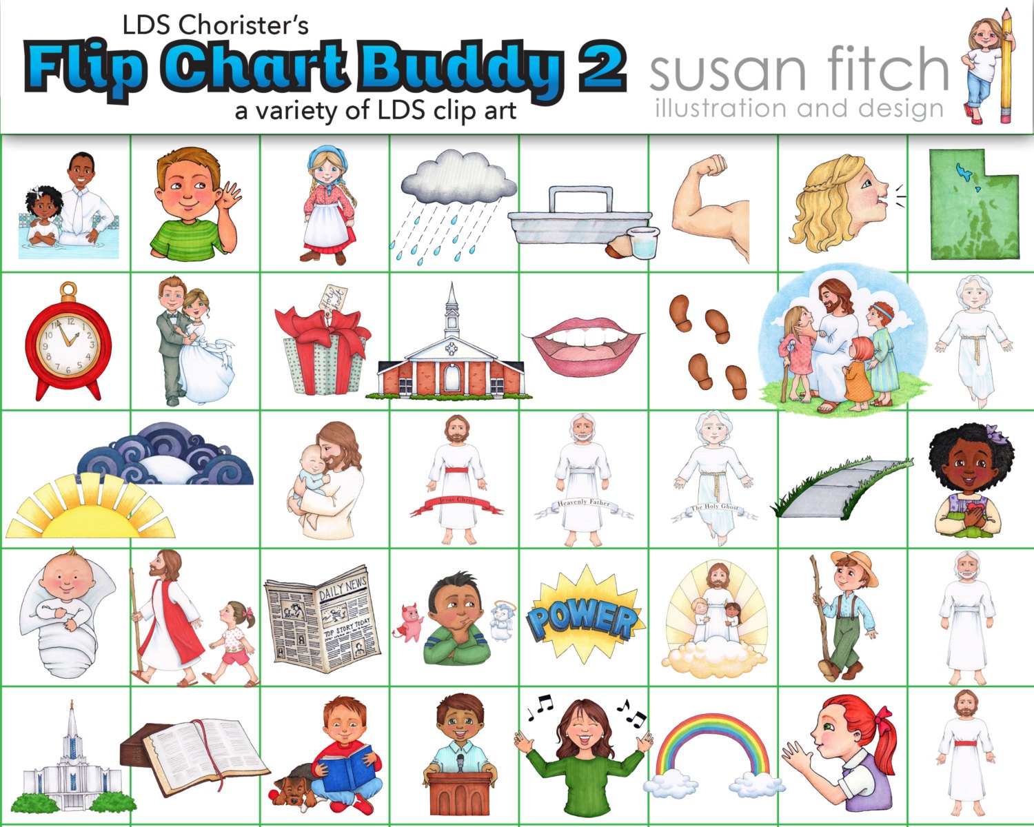 LDS Chorister's Flip Chart Buddy 2 Clip Art Set - Etsy Schweiz, image size:1500x1200