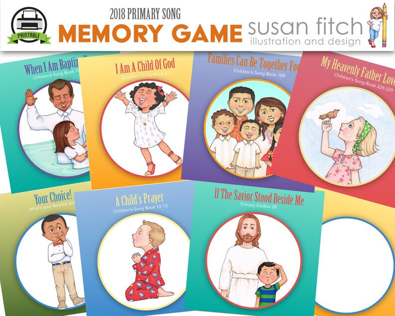 2018 Primary Song Memory Game Etsy