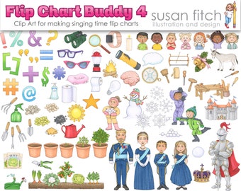 Flip Chart Buddy 4 clip art set