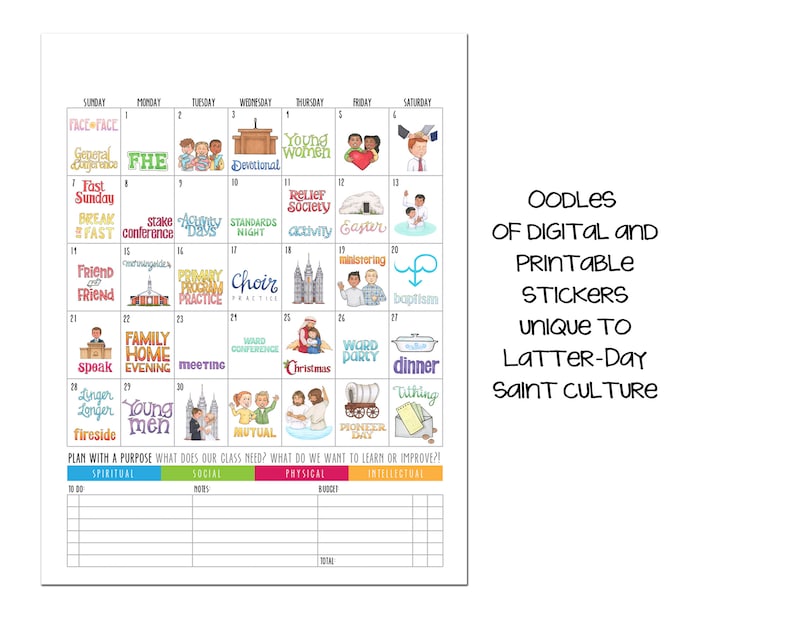 LDS Planning Calendars Etsy