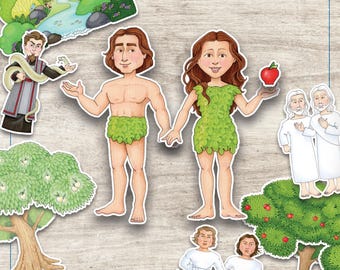 Storie bibliche stampabili su Adamo ed Eva / Lezione della scuola primaria LDS / Sussidi didattici per la scuola domenicale / Storie delle Scritture in formato PDF