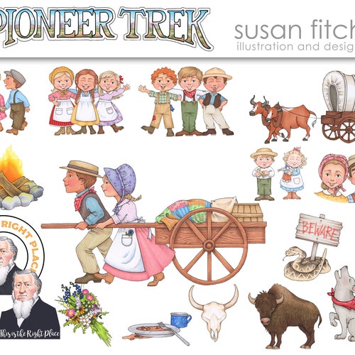 Pioneer Trek Clip Art - Etsy