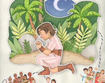 Enos, printable Book of Mormon story set