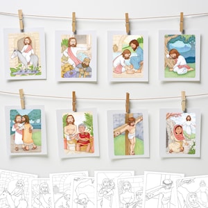 Historia de Pascua y Semana Santa: Ilustraciones y páginas para colorear imprimibles