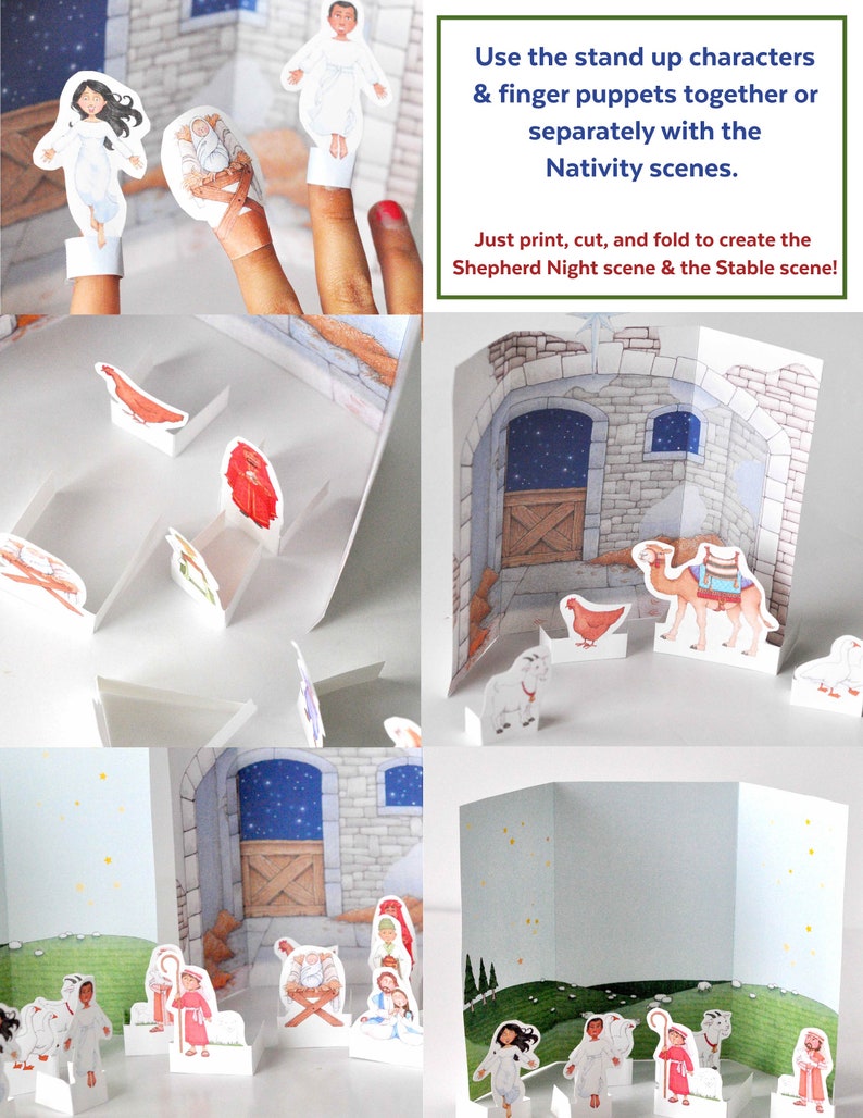 Christmas Story Finger Puppets & Scenery - Etsy