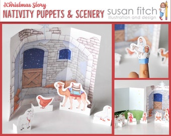 Christmas Story Finger Puppets & Scenery