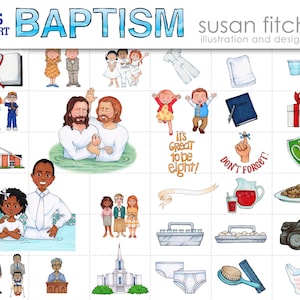 LDS Baptism Clip Art Set