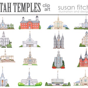 Utah LDS Temples Clip Art