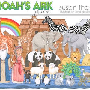 Noah&#39;s ark digital clip art set