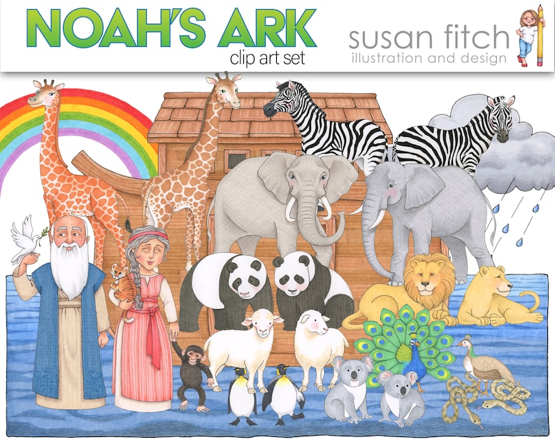 Arche Noah Clip Art Set Bild 1