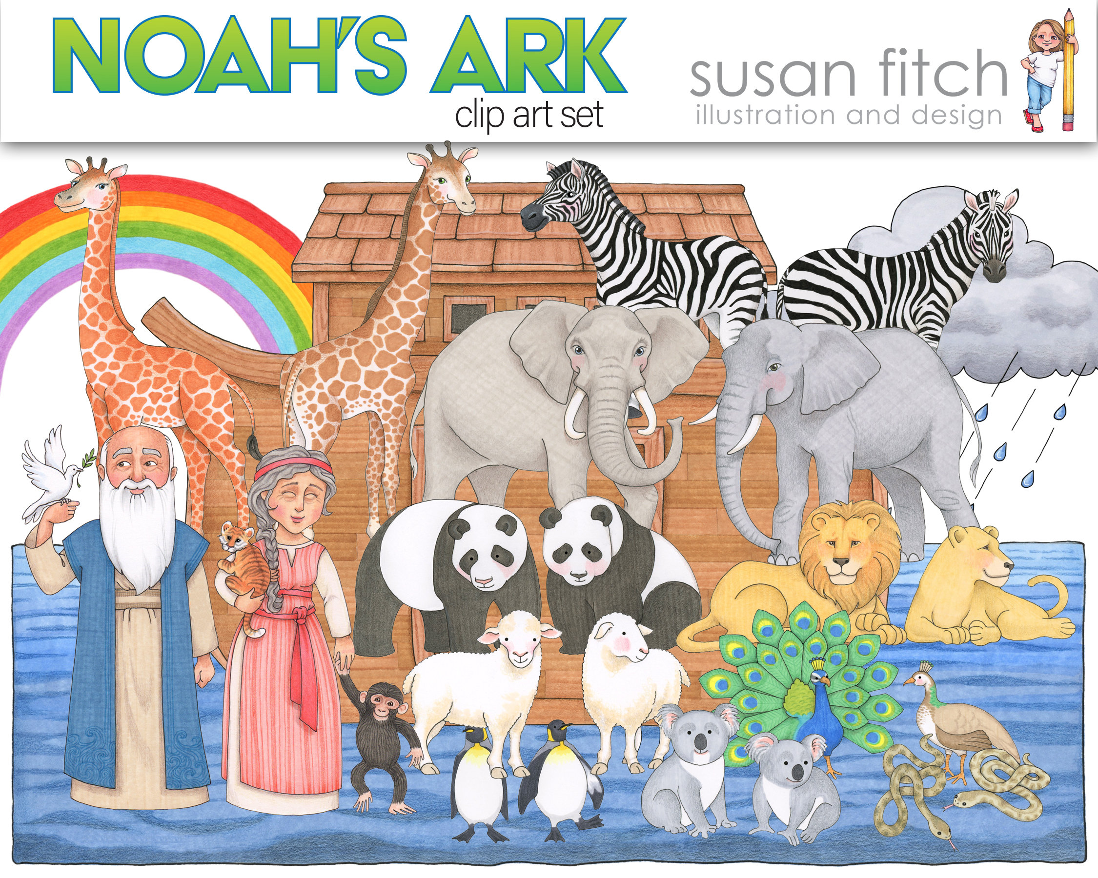 Noah's Ark Digital Clip Art Set - Etsy