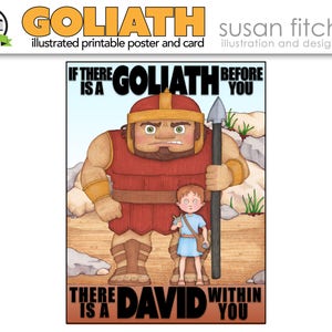 David & Goliath printable illustration