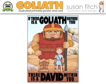 David & Goliath printable illustration