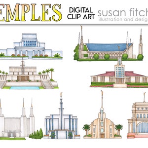 TEMPLES digital clip art