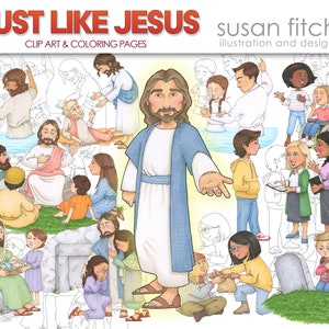 Just Like Jesus clip art and coloring pages