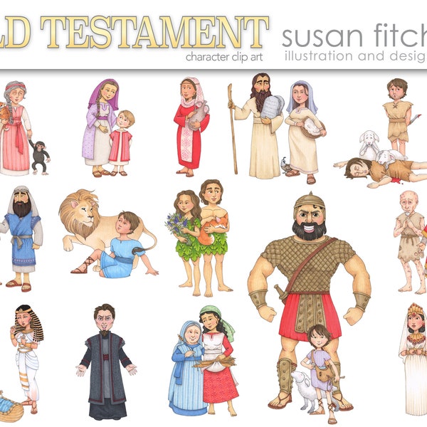 Image clipart numérique personnages de l'Ancien Testament