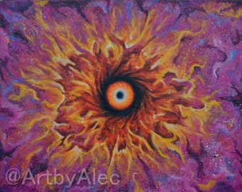 Art Print Original Acrylic Painting Artwork, Deep Space Surrealism
