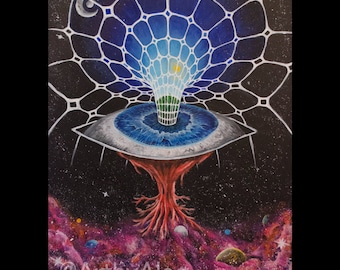 Art Print Original Acrylic Painting Artwork, Deep Space Surrealism