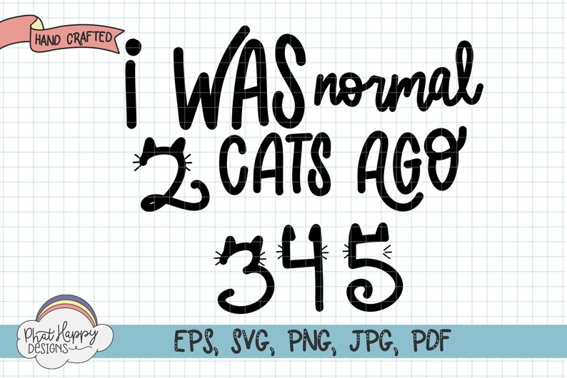 Download Hand Lettered Svg Cut File For Cat Lovers I Was Normal Cats Ago Clip Art Art Collectibles