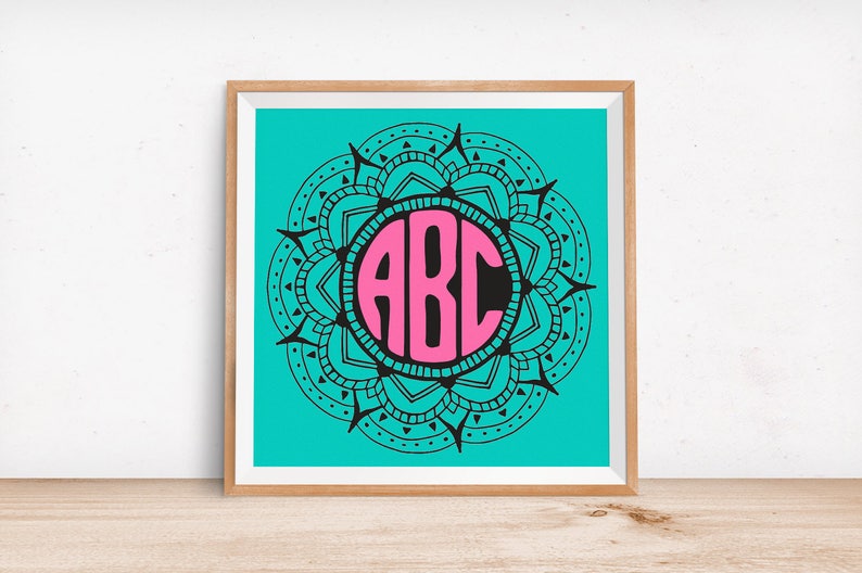 Download Mandala Monogram SVG Monogram Cut File Mandala Cut File | Etsy