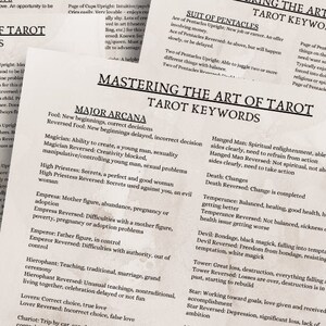 Tarot Keywords- Grimoire Printable, Book of Shadows Printable, Tarot, Tarot Cards, Tarot Pages, Wiccan, Witch, Witchcraft, Tarot 101