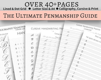 practice sheet etsy penmanship practice sheet