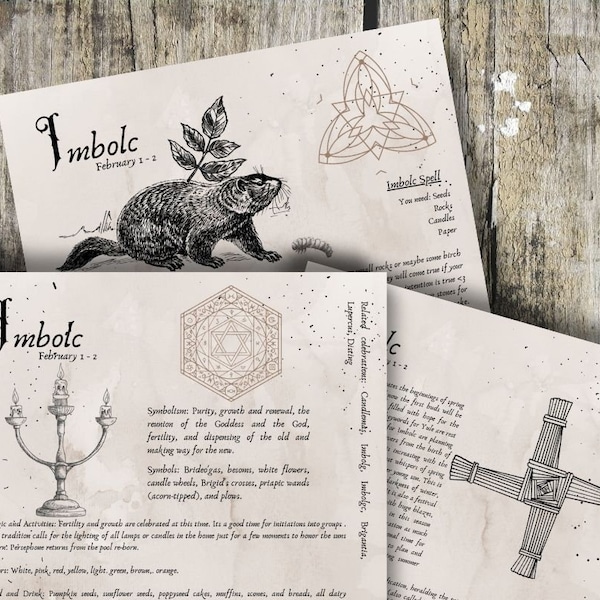 Imbolc- Grimoire Printable, Book of Shadows Printable, Pagan, Sabbats, Holidays,  Wiccan, Witch, Witchcraft